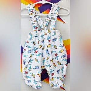 Vintage Baby Overall Set with Matching Hat